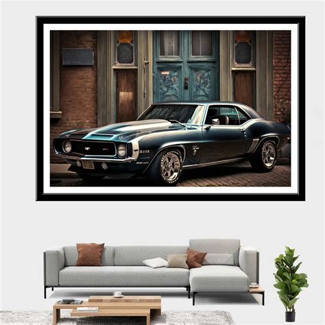 Wall Art Unframed - Chevrolet Camaro This Vintage Car Features A Eddfbabe - B1519 | Shop Today ...