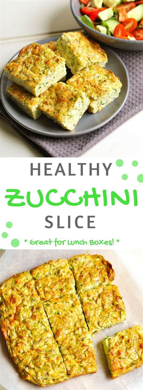 Healthy Zucchini Slice recipe that can be easily modified to be gluten and lactose free. #healt ...