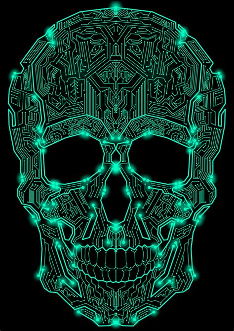 Circuit Skull | Diseño del cráneo, Ilustración de calavera, Arte ...