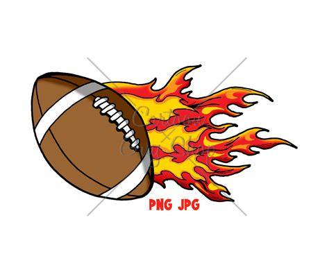 Fútbol PNG JPG Cartoon Flaming Football Clipart Descarga | Etsy