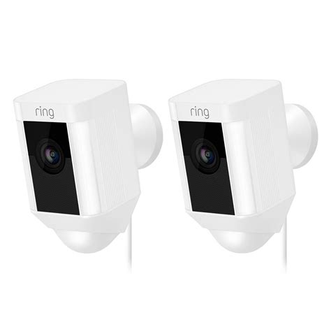 Ring Spotlight Cam Wired Outdoor Rectangle Security Camera, White (2-Pack)-8X71X7-WEN0 - The ...