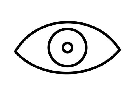 Eye Outline Vector Icon | Eye outline, Eyes, Black and white drawing