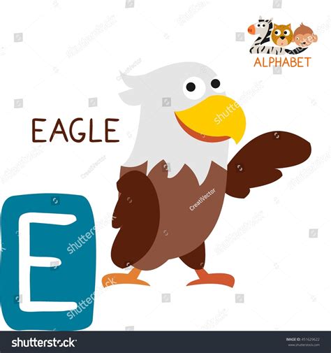 Cute Animal Zoo Alphabet Letter E Stock Vector (Royalty Free) 451629622 ...