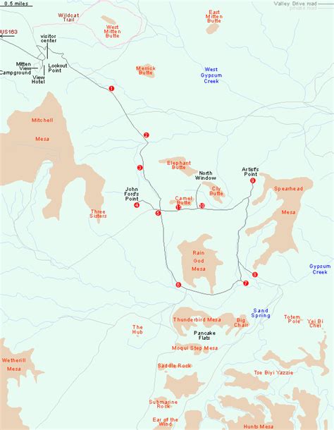 Map of the Valley Drive, Monument Valley Navajo Tribal Park, Arizona