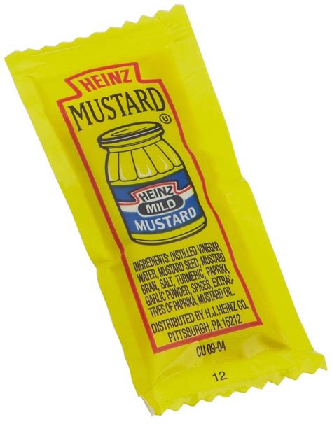 Heinz Mustard Packet, 5.6 gm Each, 200 Packets Total