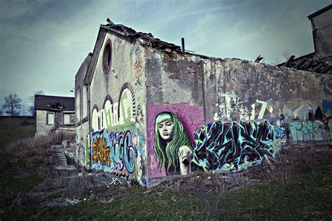 Free Images : building, old, wall, color, industry, graffiti, crash ...