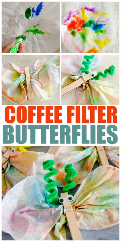 Coffee Filter Butterflies Toddler Craft