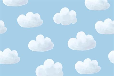 Free Vector | Cloud background vector, cute desktop wallpaper