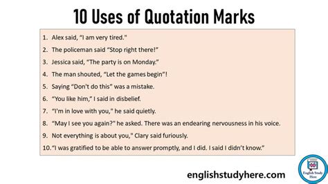 10 Uses of Quotation Marks, 10 Quotation Marks Example Sentences ...