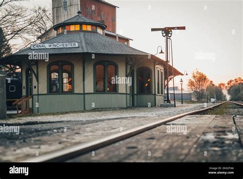 The historical Canal Winchester train station Stock Photo - Alamy