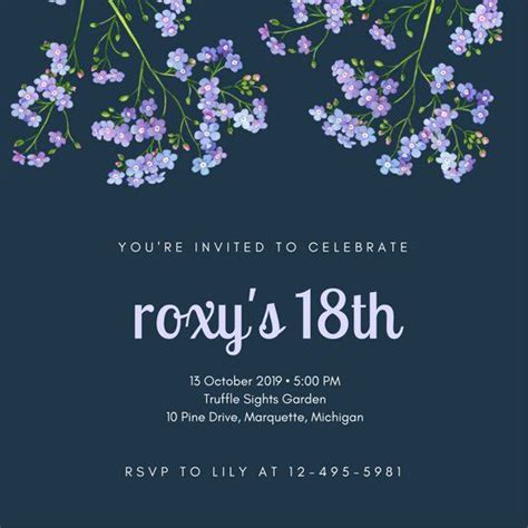 10 Glamorous 18th Birthday Invitations Templates Free HD - Birthday ...