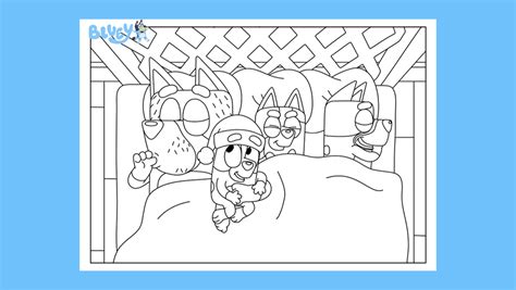 Verandah Santa colouring sheets - Bluey Official Website