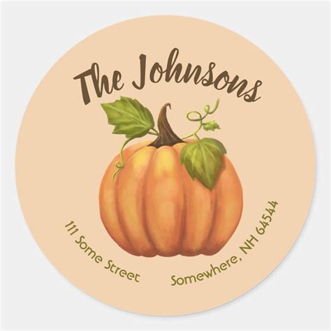 Fall Pumpkin Round Return Address Labels Autumn | Zazzle in 2022 | Fall pumpkins, Return address ...