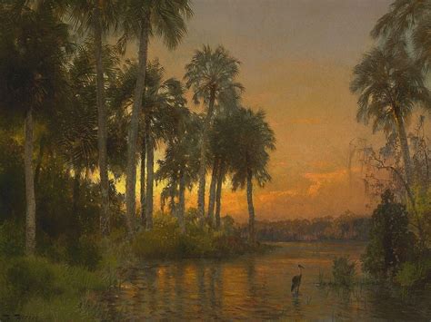 Florida sunset by Hermann Herzog (1831-1932) | Florida art, Landscape paintings, Landscape art