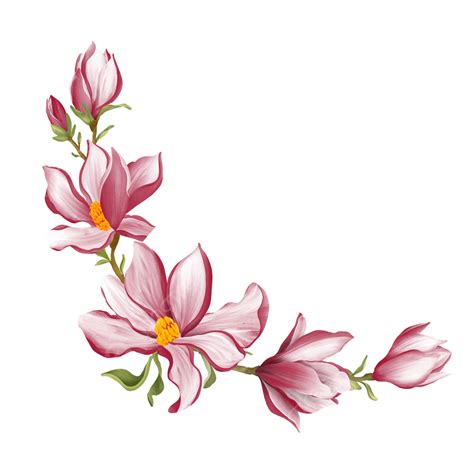 Watercolor Magnolia Flower Bouquet, Magnolia Flower, Watercolor ...