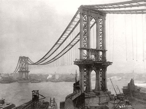 Vintage: Manhattan Bridge Under Construction (New York, 1903-1909) | MONOVISIONS