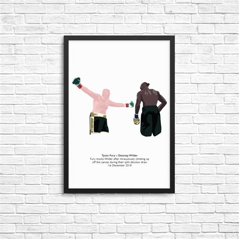 Tyson Fury V Deontay Wilder Illustrated Boxing Print / Poster - Etsy