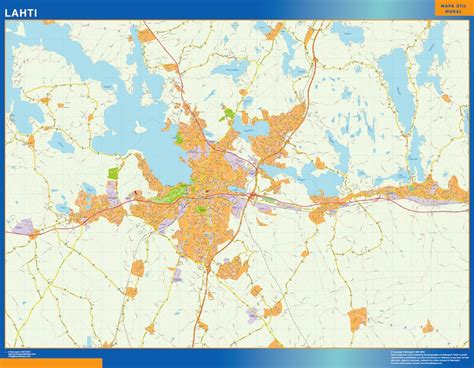 Lahti wall map Finland | Africa Wall Maps