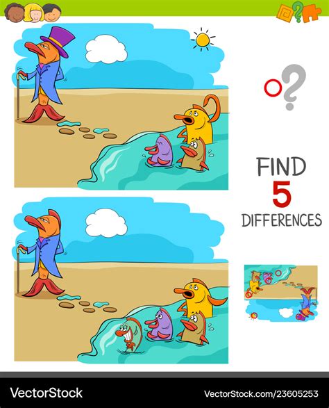 Find differences game for kids Royalty Free Vector Image