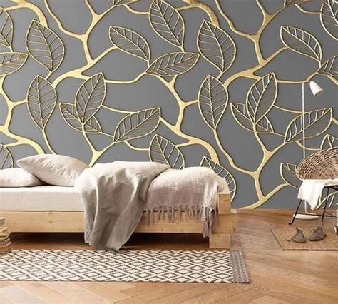 gold leaf wallpaper | Wall painting living room, Wallpaper living room, Custom photo wallpaper