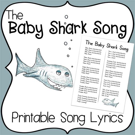 baby shark song printable lyrics | Baby shark song, Goodbye songs for preschool, Baby shark song ...