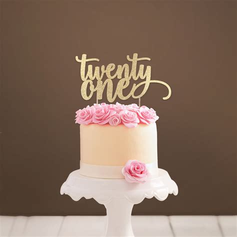 21st Birthday Cake Topper Bamboo Elegant Script | ubicaciondepersonas ...