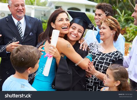 Hispanic Student Family Celebrating Graduation Stock Photo 195701963 ...