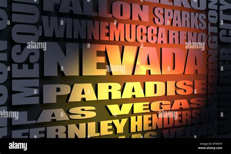 Nevada state cities list Stock Photo - Alamy