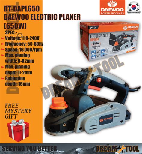 *MESIN KETAM KAYU ELEKTRIK* DAEWOO Electric Wood Planer (650W) DT-DAPL650 *MESIN KETAM KAYU ...