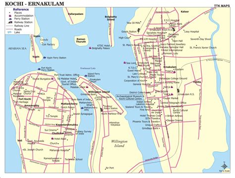 Kochi City Map, City Map of Kochi with important places@ NewKerala.Com, India