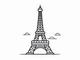 Parisian Eiffel Tower Coloring  Page sketch template