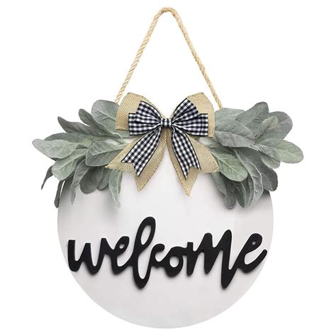 Welcome Wreath Sign for Front Door Decor, Farmhouse Door Wreath for ...