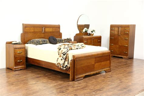Art Deco Bedroom Set For Sale - French Art Deco Bedroom Set in Solid Carved Wood, Blooming ...
