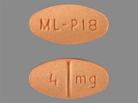 ML P18 4 mg Pill Orange Oval 13mm - Pill Identifier