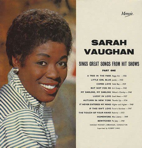 Sarah Vaughan Sings Broadway: Great Songs From Hit Shows — Sarah Vaughan | Last.fm