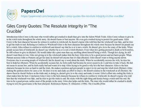 Giles Corey Quotes: The Resolute Integrity in “The Crucible” - Free ...