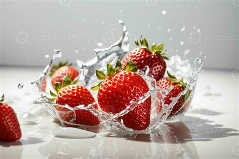 Water splash on strawberry. Pro Photo 29474278 Stock Photo at Vecteezy