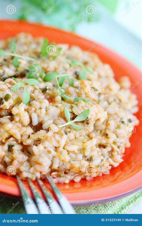 Risotto with salad stock image. Image of fruits, garlic - 31523149