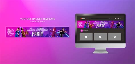 Free PSD | Party entertainment youtube banner template