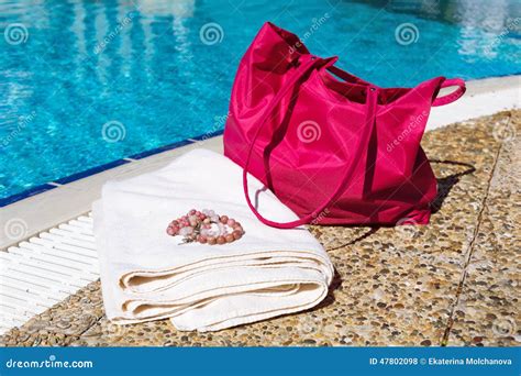 Beach Accessories at the Pool Stock Photo - Image of sandal, beach ...