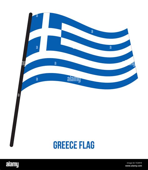 Greece Flag Waving Vector Illustration on White Background. Greece ...