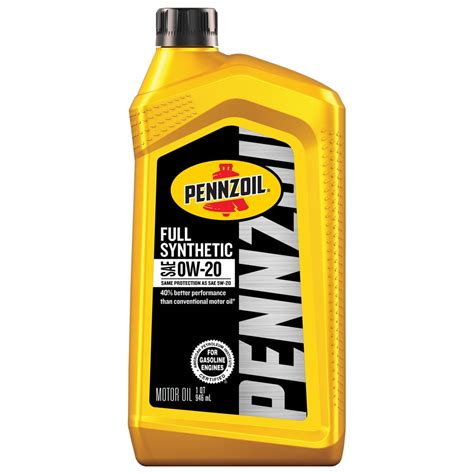 Pennzoil 0W-20 Full Synthetic Motor Oil , 1 Quart - Walmart.com - Walmart.com