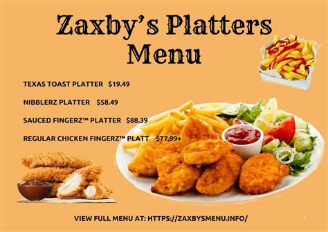 Zaxby's Platters Menu With Prices 2024 - Zaxby's Menu with Prices and ...