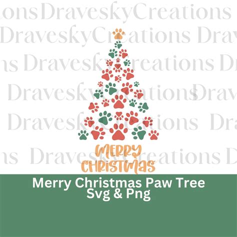 Dog Paw Print Christmas Tree Svg Png Dog Christmas Tree Svg - Etsy