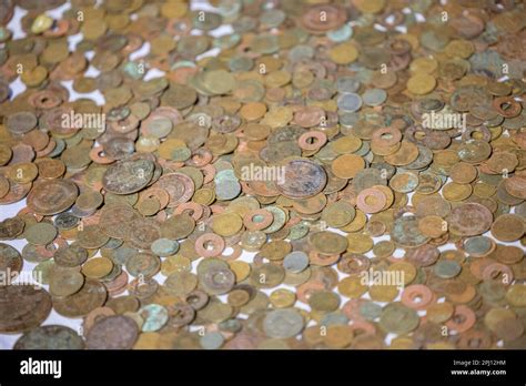 Old Indian coins collection on display Stock Photo - Alamy