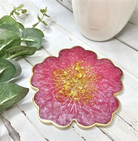 Flower Resin Coasters Flower Shaped Coasters Unique | Etsy