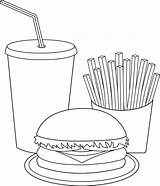 Unhealthy Food Coloring Page sketch template
