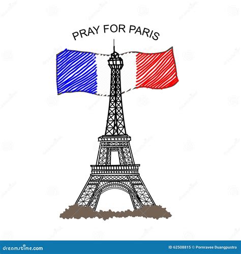 Pray for Paris stock vector. Illustration of hand, vector - 62508815