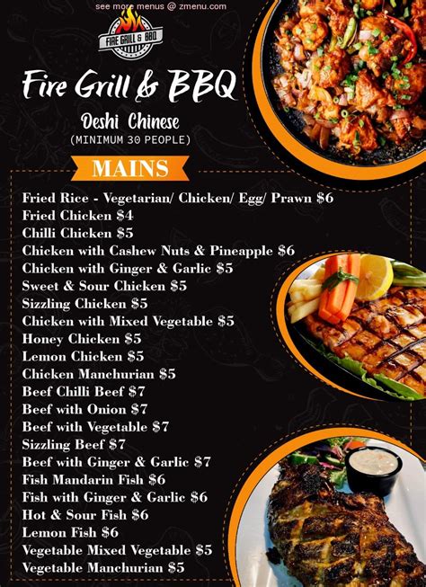 Menu at Fire Grill restaurant, Lincolnton