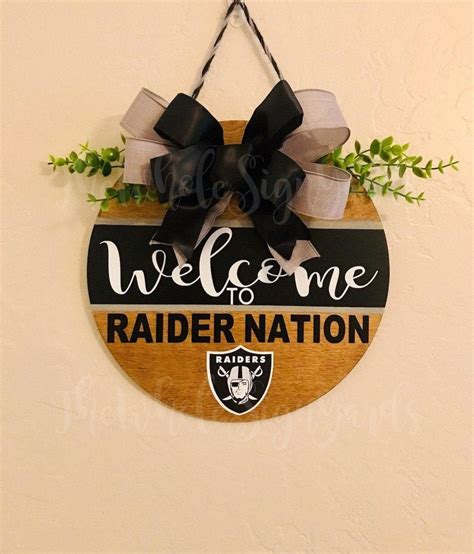 12 Las Vegas Raiders Wood Sign Football Door Sign NFL | Etsy